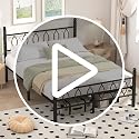 Full Size Metal Platform Bed Frame with Headboard, Under Bed Storage, No Box Spring Needed - Black - Variation of THIS listing