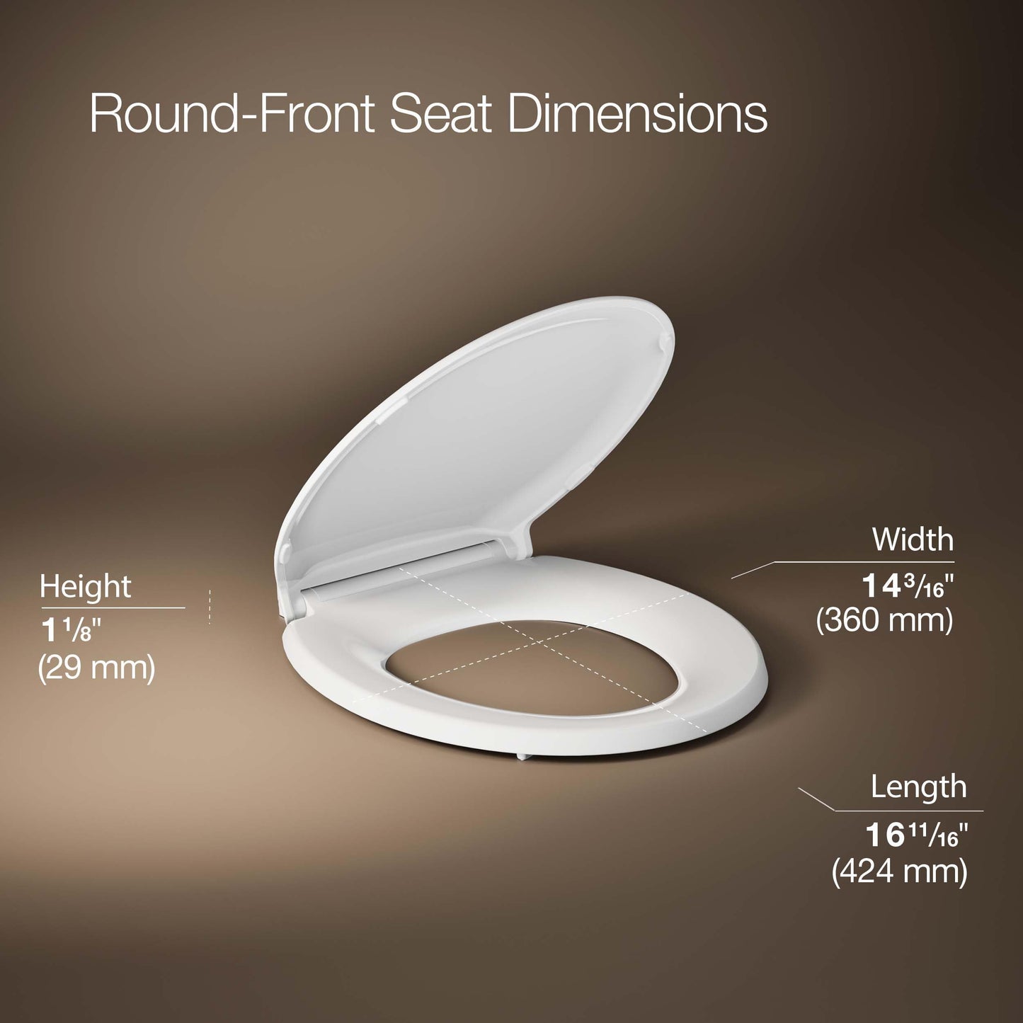 KOHLER 78059-RL-0 Rutledge Nightlight ReadyLatch Quiet-Close Round-Front Toilet Seat, Slow Close Lid and Seat, Grip-Tight Bumpers, White