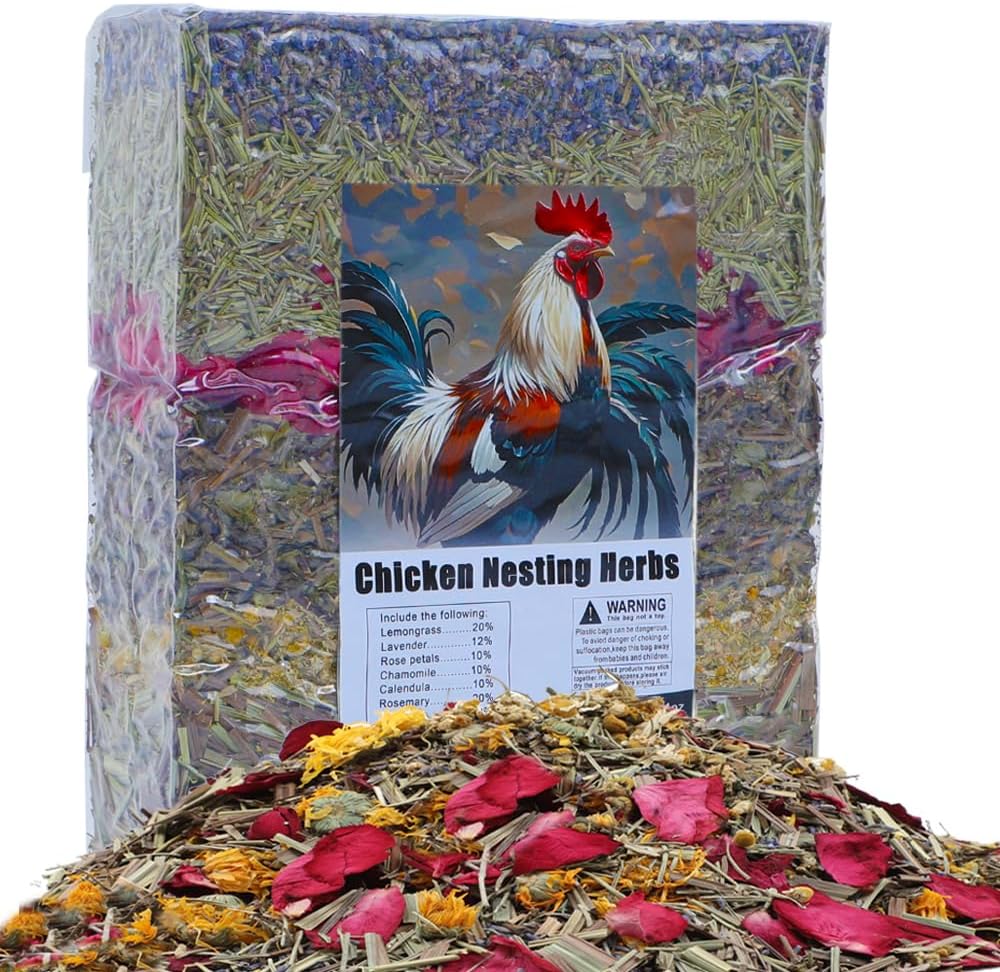Skiennix 42 Oz Chicken Nesting Herbs - Vacuum-Packed Dried Herbs for Fresh Coop Dust Bath