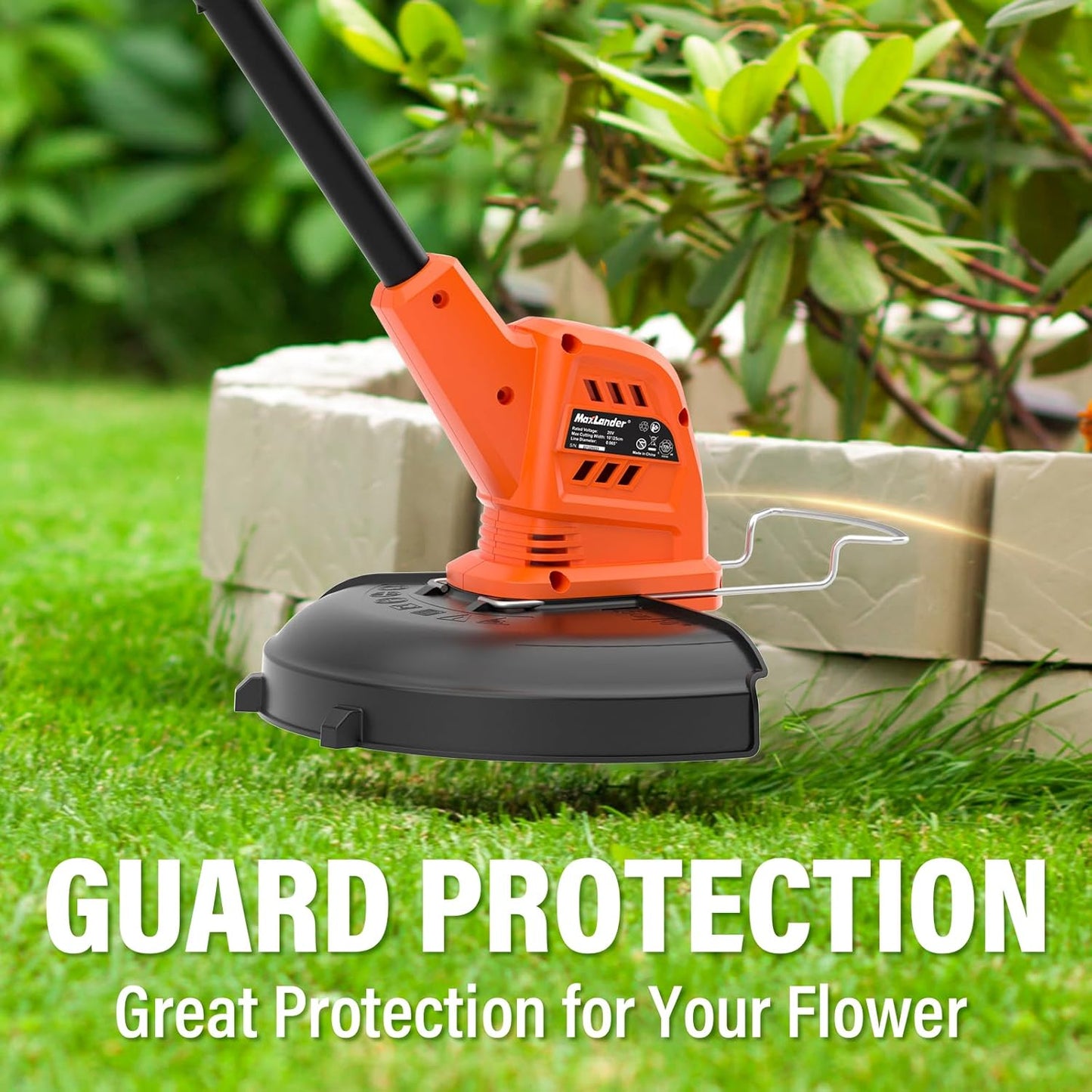 MAXLANDER Cordless Weed Wacker - 20V 10-Inch Lightweight String Trimmer with 8 Spools & 2 Batteries