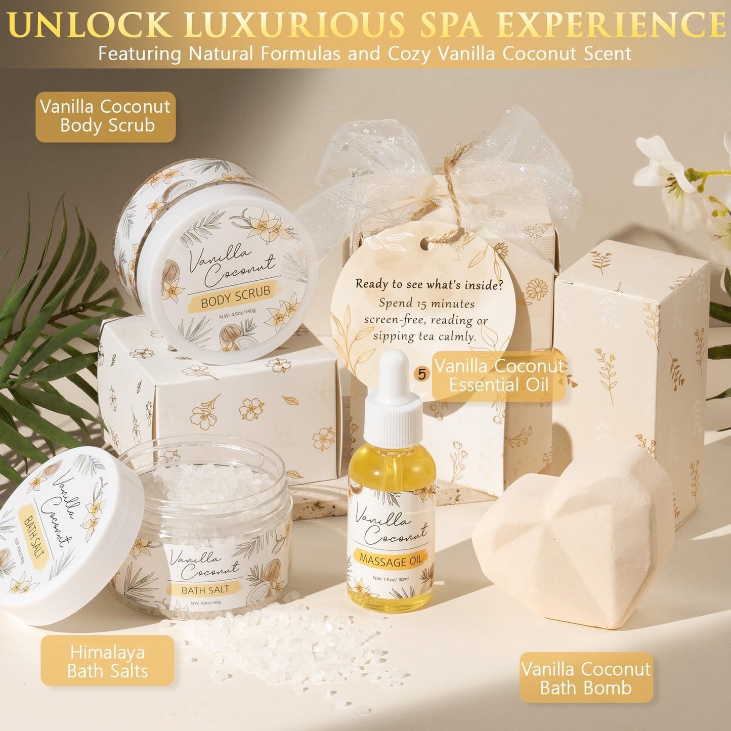Qinline SPA Gifts for Women & Teen Girl – 10 PCS Mothers Day Birthday Gift Basket, Luxury Self Care Home Bath Set for Relaxing, Get Well Soon Care Package & Pampering Gifts for Her Friend Daughter Mom