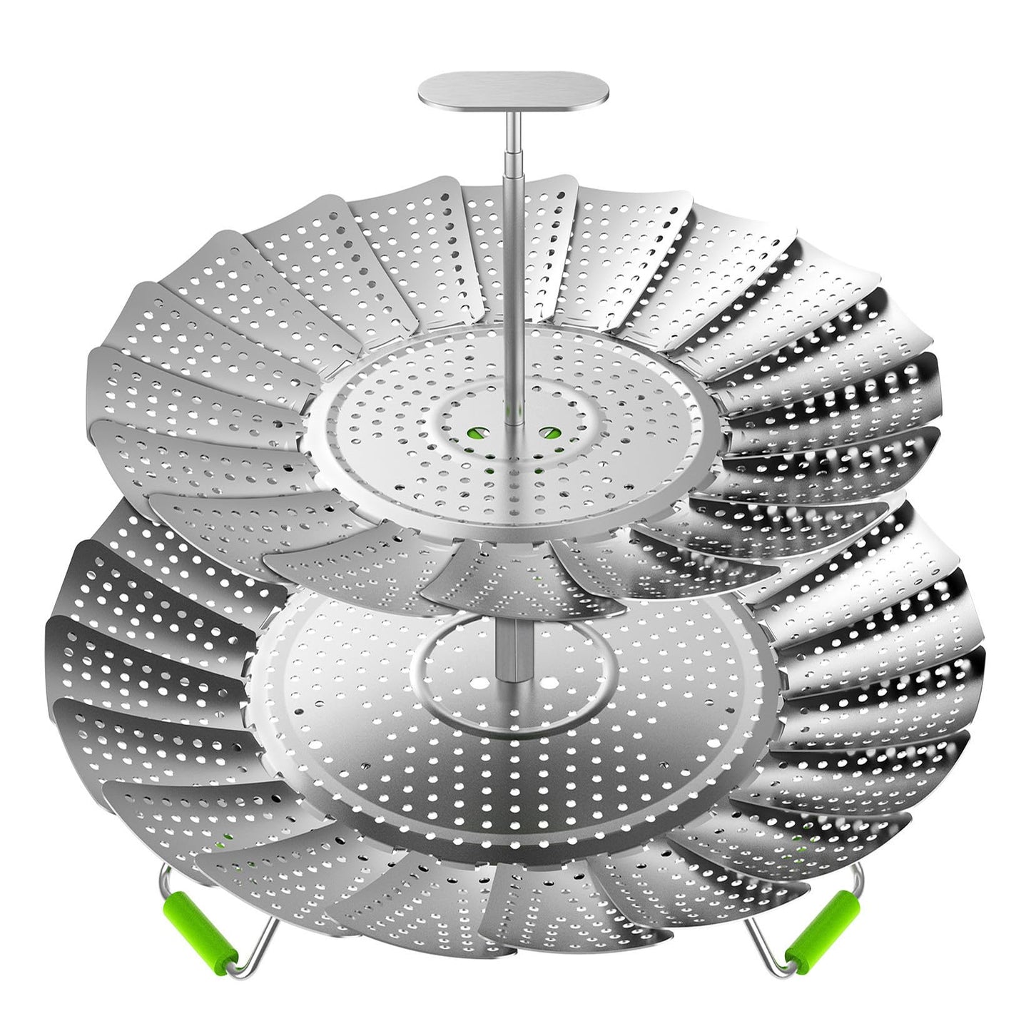 VOGARB 2 Layer Steamer Basket for Pot, Stable Vegetable Steam Basket with Separable-Collapsible-Expandable Stainless Steel Design for Home Kitchen and Outdoor Cooking Food