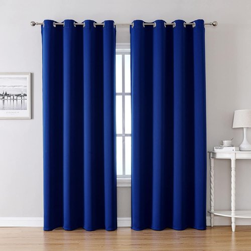 ChrisDowa Grommet Blackout Curtains - Thermal Insulated Room Darkening Panels, Royal Blue, 52W x 72L