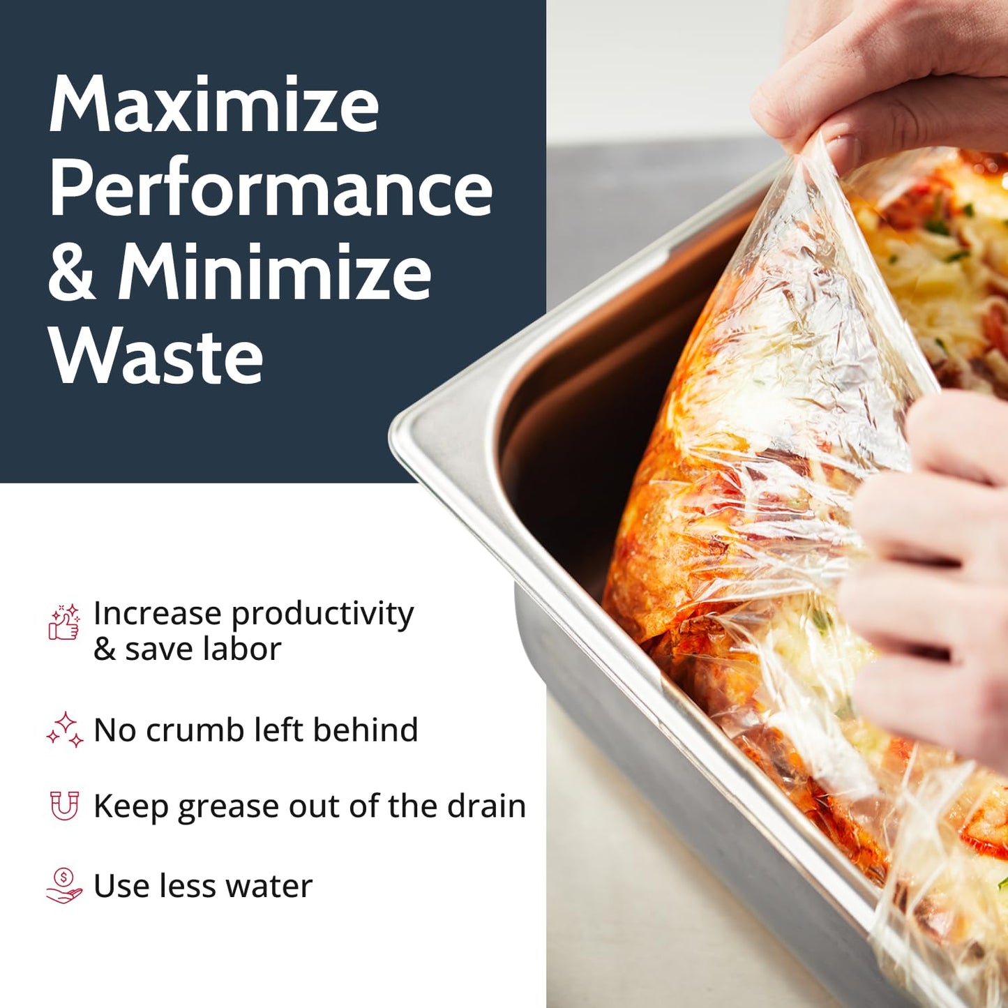 PanSaver Hotel Pan Clear Liners for Easy Clean Up - Disposable Buffet Pan Liners, Ovenable up to 400F (Half Pan - X-Deep | 23 x 18 IN)