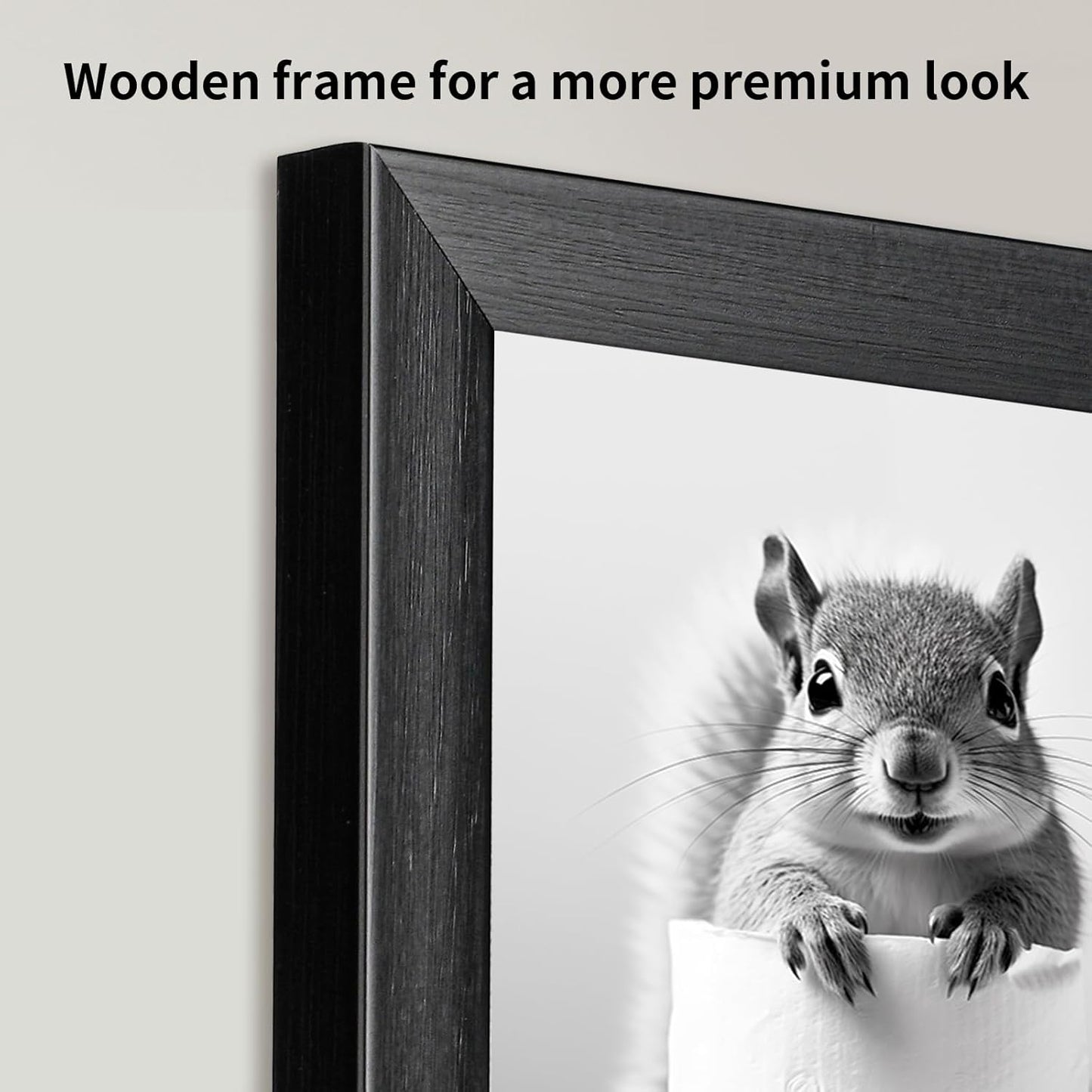 Skiennix Funny Bathroom Art - Aesthetic Black and White Framed Wall Decor | Perfect for Any Bathroom