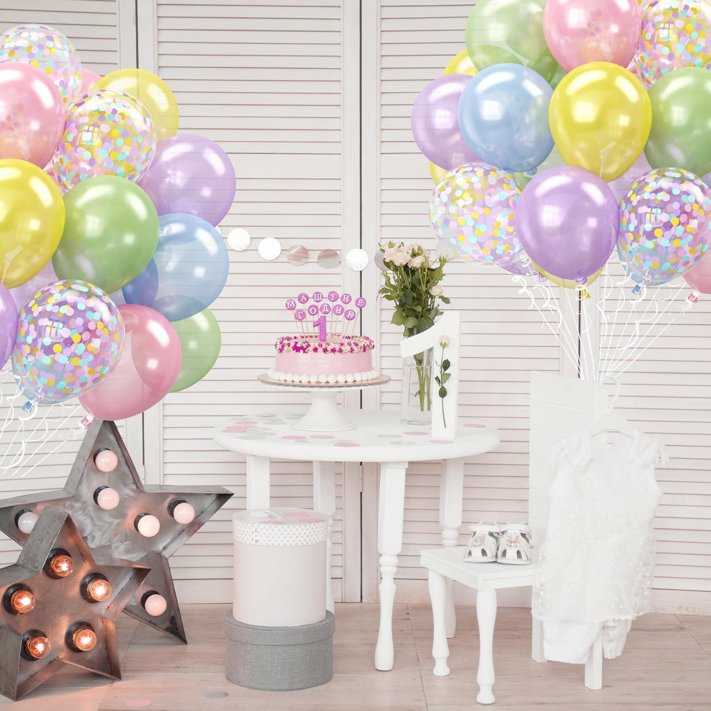 Pastel Pearl Balloons, 12 Inch Light Blue Purple Green Pink Yellow Latex Party Balloon for Birthday Graduation Anniversary Baby Shower Wedding Decorations