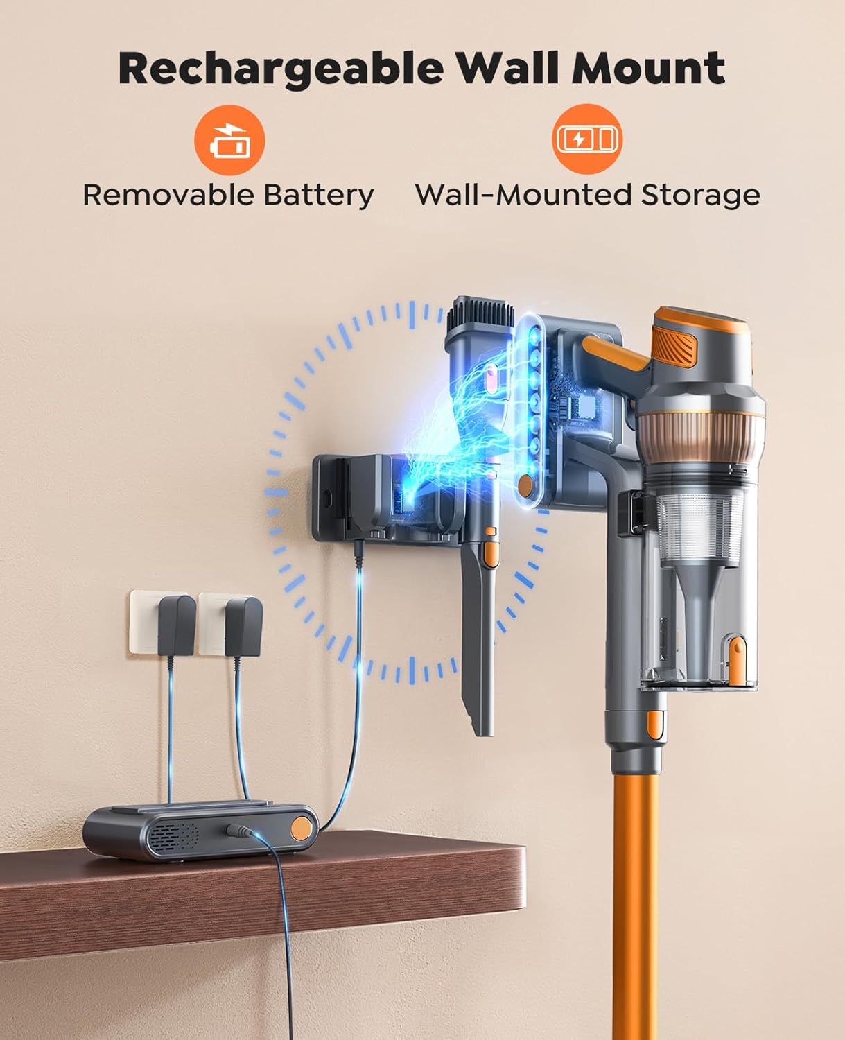 Skiennix Cordless Vacuum Cleaner - 55KPa Powerful Suction | 70 Minutes Runtime, LED Touch Screen, Self-Standing Design