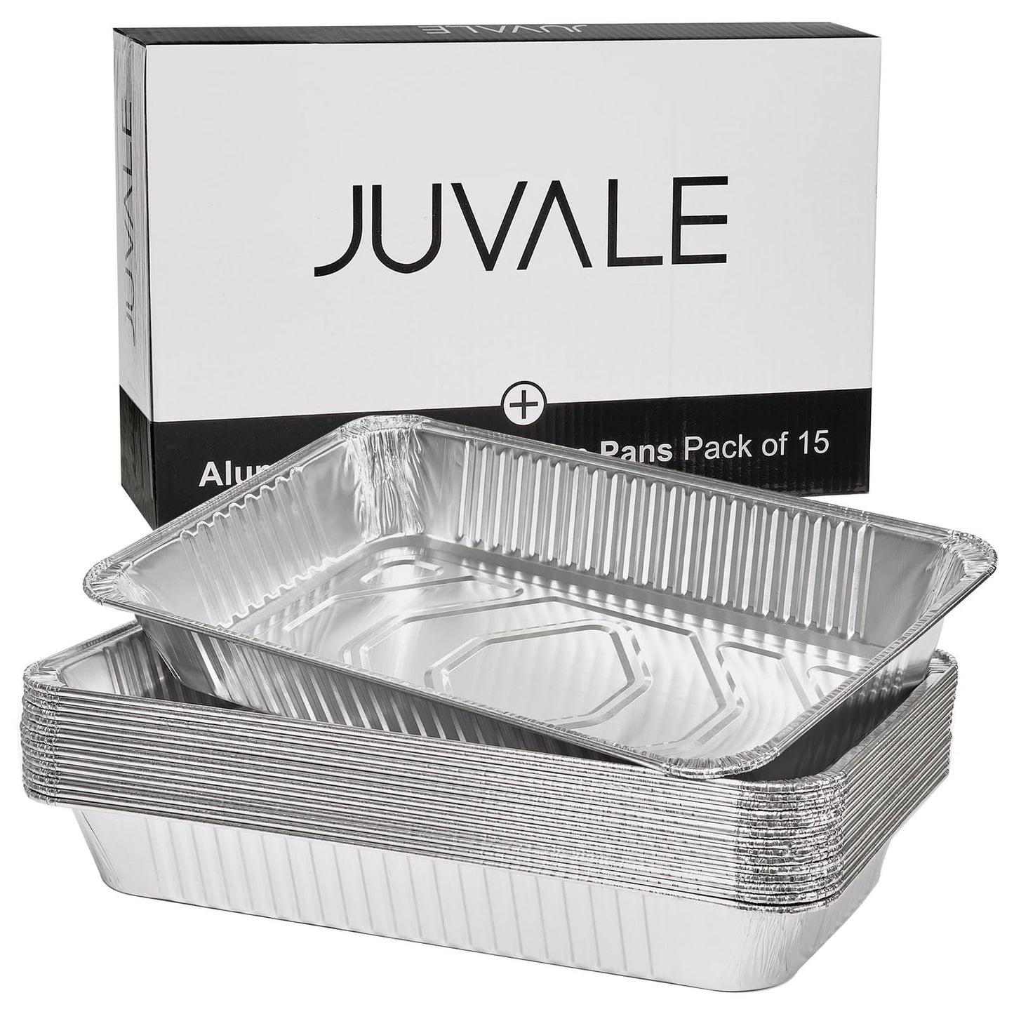 Juvale Aluminum Foil Pans 21x13 (15 Pack) Full Size Disposable Trays for Steam Table, Food, Grills, Baking, BBQ