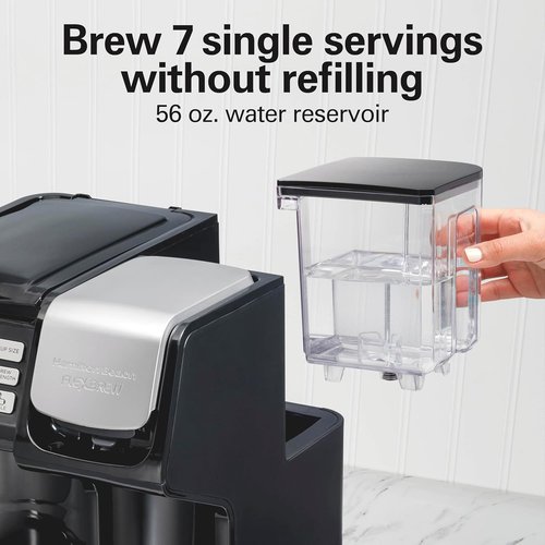 Hamilton Beach FlexBrew Trio Coffee Maker - Single Serve & Full 12-Cup Pot, Black | K-Cup & Grounds Compatible