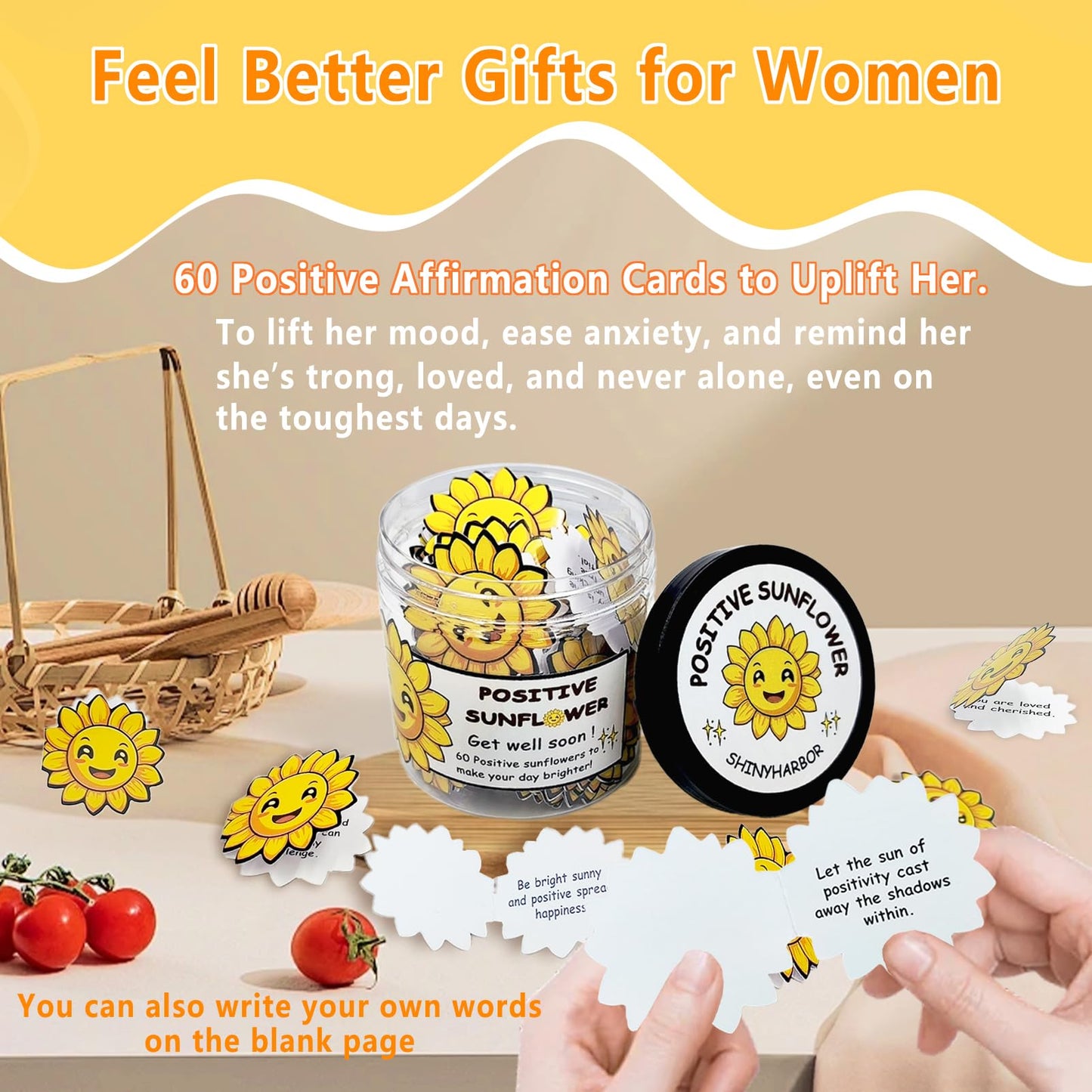 Get Well Soon Gift Baskets for Women,Unique Sunshine Box Care Package,Inspirational Sunflower Mothers Day Gift,Healing Recovery Gifts for Mom, Sister,Wife, Daughter, Best Friend