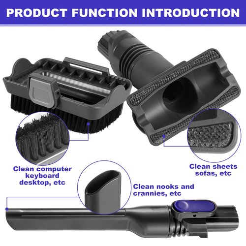 IX141 Vacuum Crevice Tool Brush Replacement Parts Compatible with Shark Pet Cordless Stick IZ162H IZ361H IX140 IX141 IZ140 IZ142 UZ145 Removable Two-in-one Tool Brush Attachments for D-Shaped Vacuum