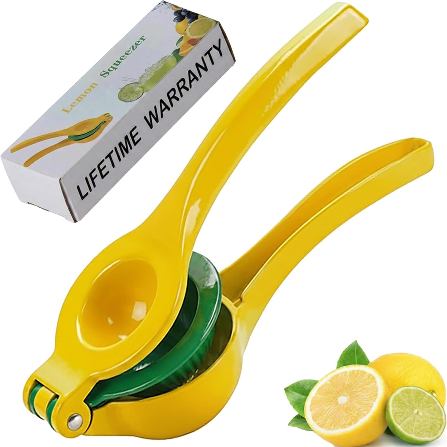 Metal 2-in-1 Lemon Squeezer - Heavy-Duty Manual Citrus Juicer & Zester for Lemons, Limes, Oranges - Easy to Clean Kitchen Gadget