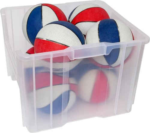 Akro-Mils Stak-N-Store Heavy Duty Stackable Storage Bins - Clear, 17.5" x 16.5" x 12.5" | 2-Pack