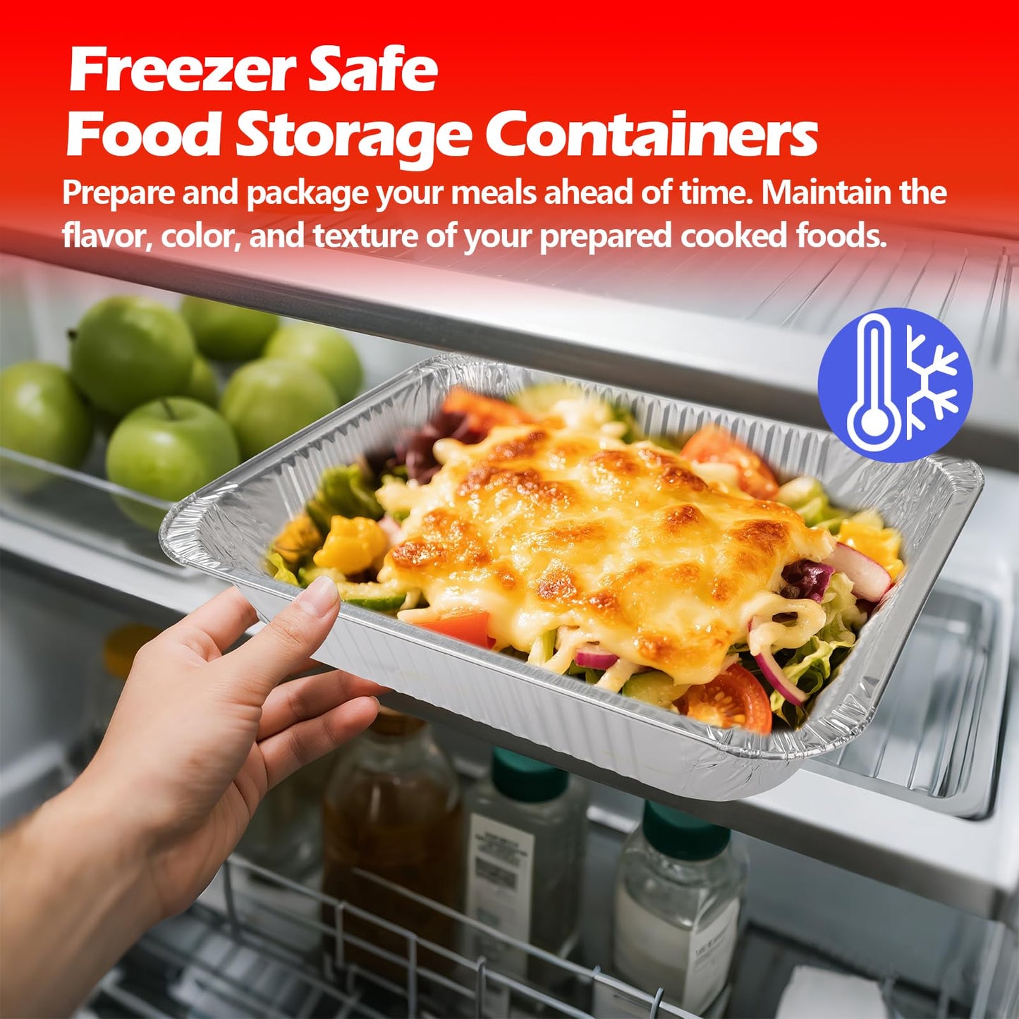 MAXTBEE 9x13 Aluminum Foil Pans, 30 Pack Disposable Trays Half Size Heavy Duty Tin Pans Deep Food Containers For Cooking, Meal Prep, Baking, Roasting, Chafing, Heating or Steam Table