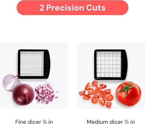 Fullstar Vegetable Chopper - Pro Dicer with Container & Fruit Cutter | 2-in-1 Kitchen Essential (Black)