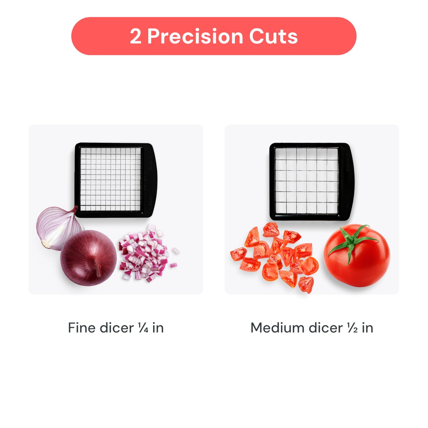 Fullstar The Original Pro Chopper - Vegetable Chopper and Slicer, Food Chopper with Container, Fruit Slicer, Kitchen Gadgets & Gifts, Home Essentials (6 in 1, White)