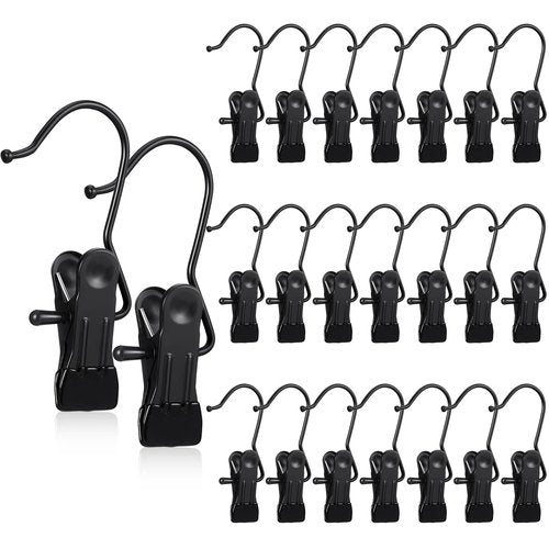 Hotop 48 Pieces Boot Hanger Clips for Closet, Laundry Hanging Hooks Heavy Duty Clips Boot Holder Portable Single Hooks Space Saving for Pants Jeans Clothes Hats Tall Towels (Black)