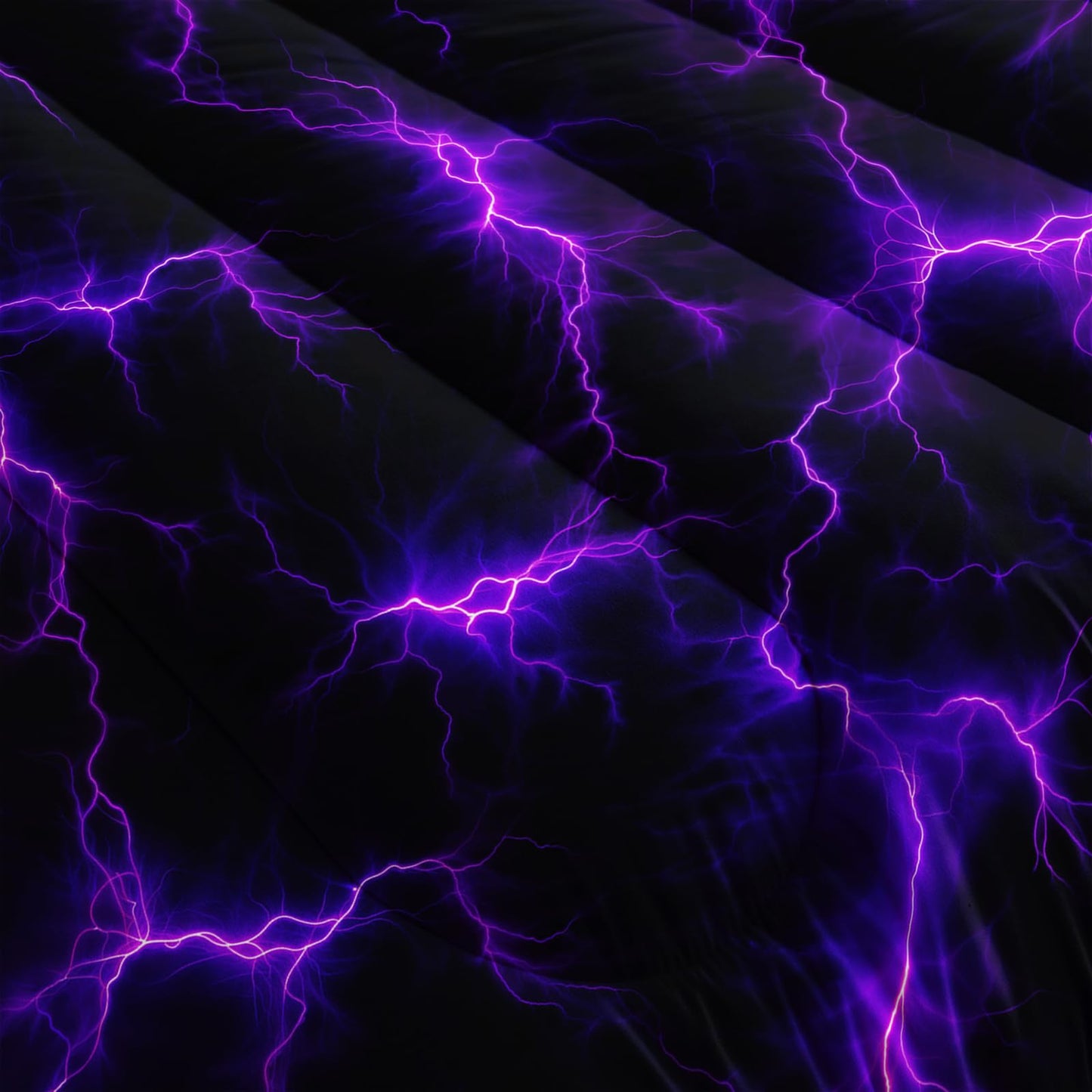 Nttopship Violet Lightning Comforter Set Queen Thunder Bedding Sets 3PCS for Kids Teen Adult Violet Room Decor Ultra-Soft Lightweight Microfiber 1 Comforter with 2 Pillowcases