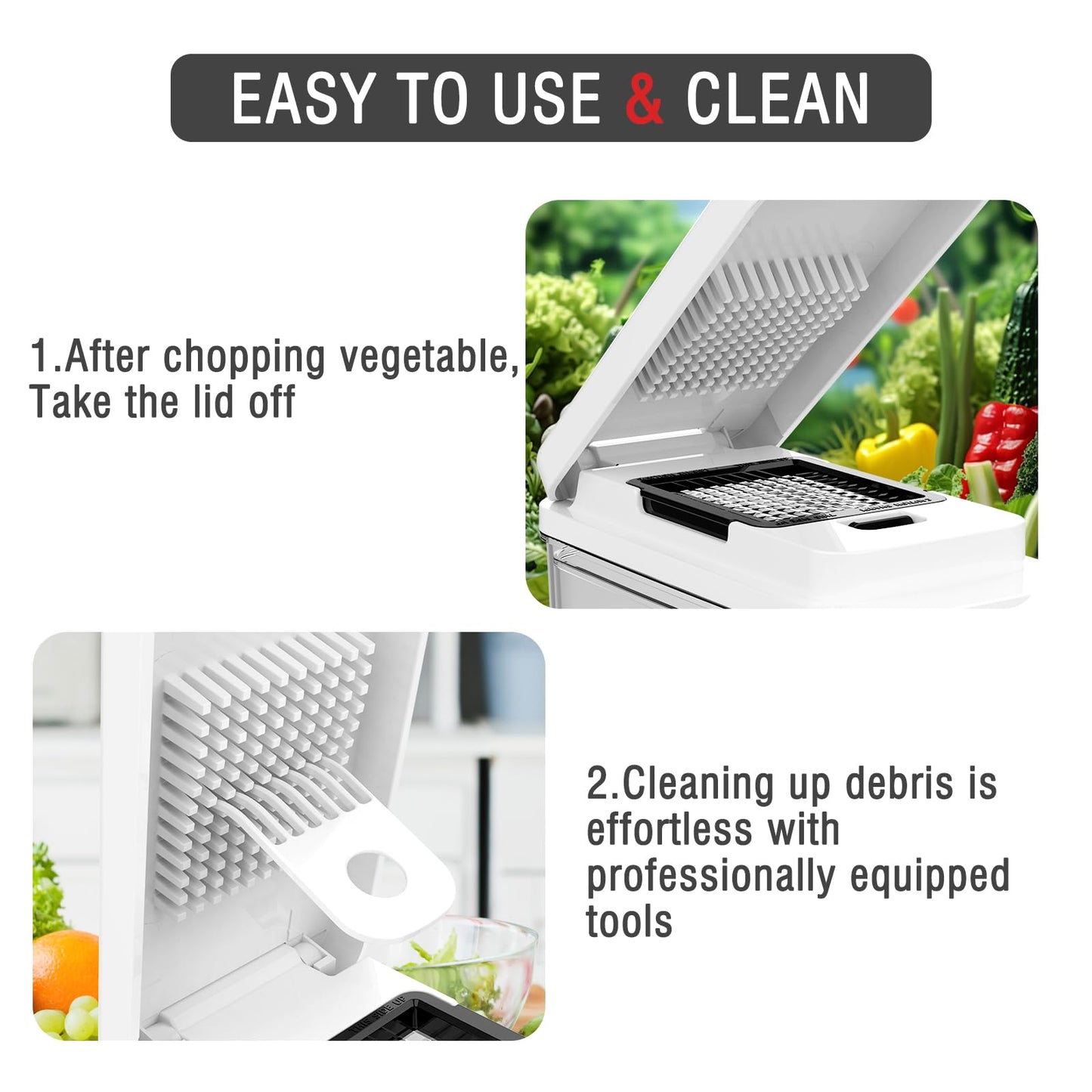Vegetable Chopper with Container, Onion Chopper Dicer Cutter Slicer, 10-in-1 Food Chopper with 7 Blades, Veggie Cutter Slicer for Fast Salad Potato Carrot Garlic Meal Prep Kitchen Gadget