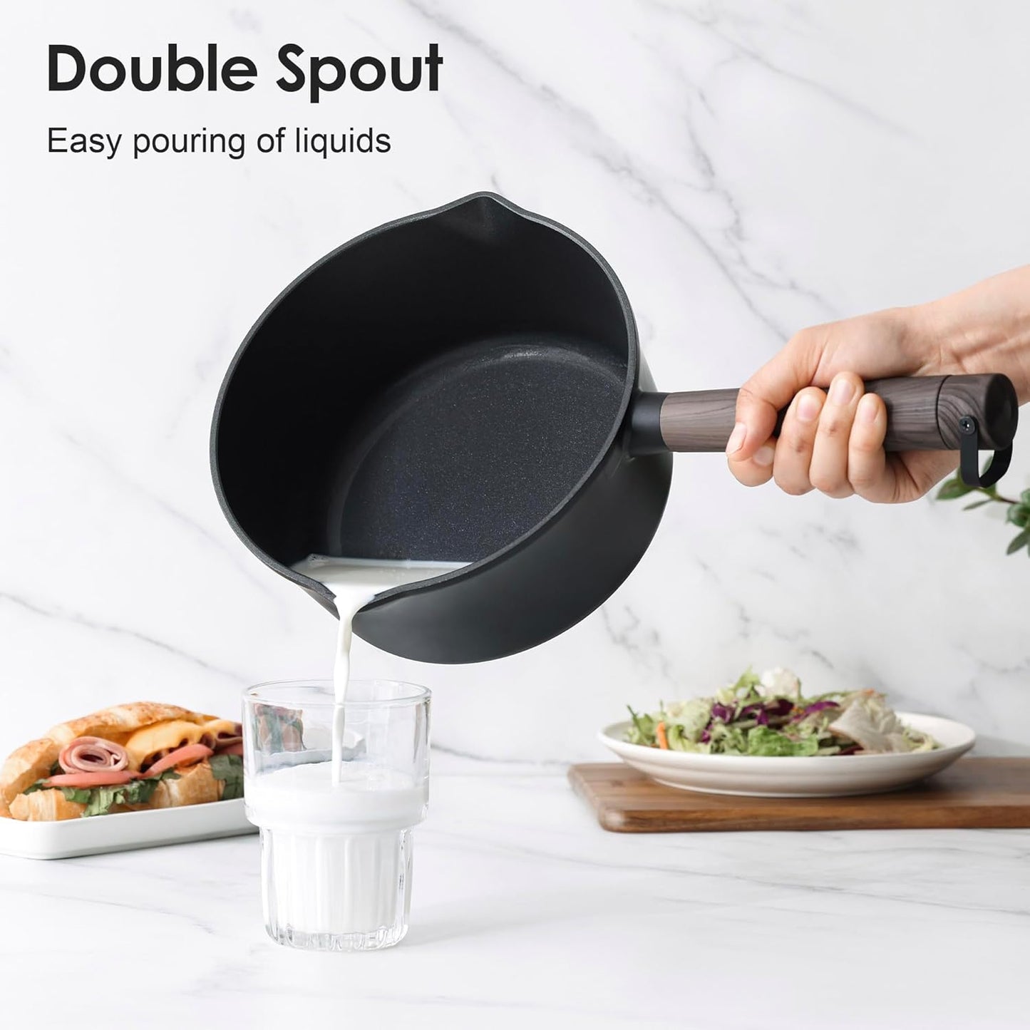SENSARTE 17-Piece Nonstick Cookware Set - Induction Compatible, Dishwasher Safe, Stay-Cool Handles, Black