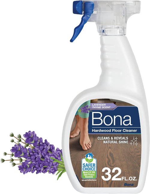 Bona Hardwood Floor Cleaner Spray - 32 Fl Oz - Lavender Thyme Scent | Refillable & Residue-Free Solution