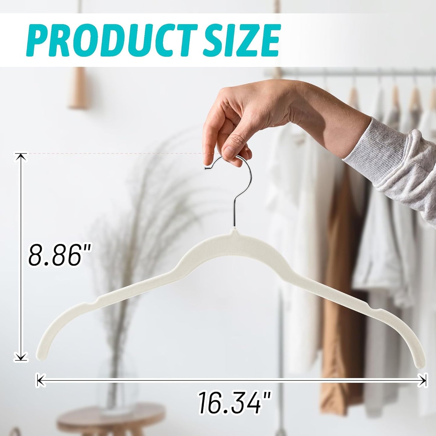 Sishynio Premium Velvet Shirt Hangers - Non-Slip 360° Swivel Hook | Space-Saving 30 Pack for Blouses & Dresses