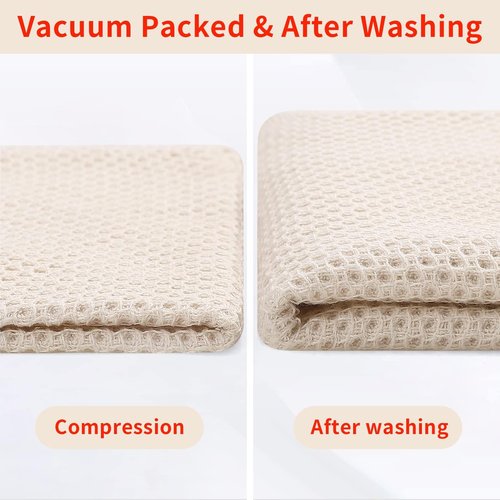 Homaxy 100% Cotton Waffle Weave Kitchen Dish Towels, Ultra Soft Absorbent Quick Drying Cleaning Towel, 20x28 Inches, 8-Pack, Beige