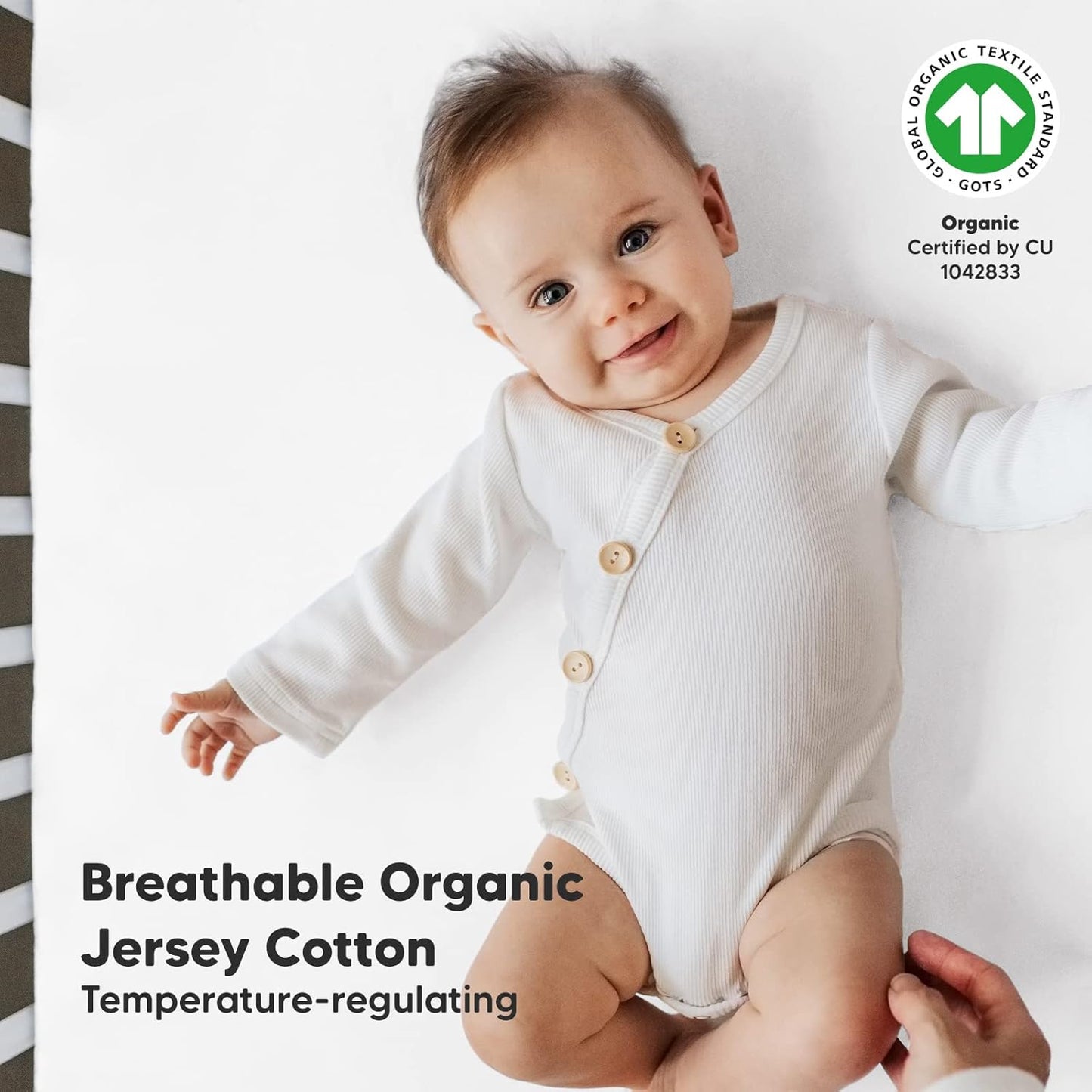 KeaBabies Organic Crib Sheets & Baby Swaddle Sleep Sacks - 2-Pack Crib Sheets & 3-Pack Swaddles - Neutral Colors