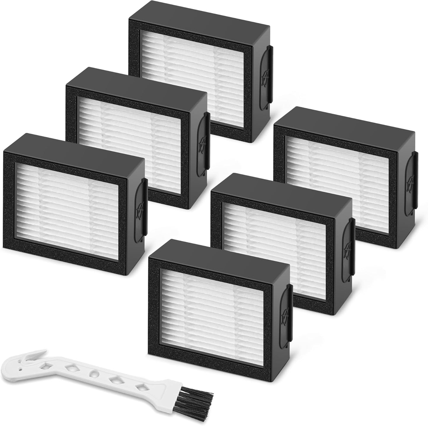 Roomba Filter Replacement - High Efficiency 6-Pack for E, I & J Series | Includes Cleaning Brush