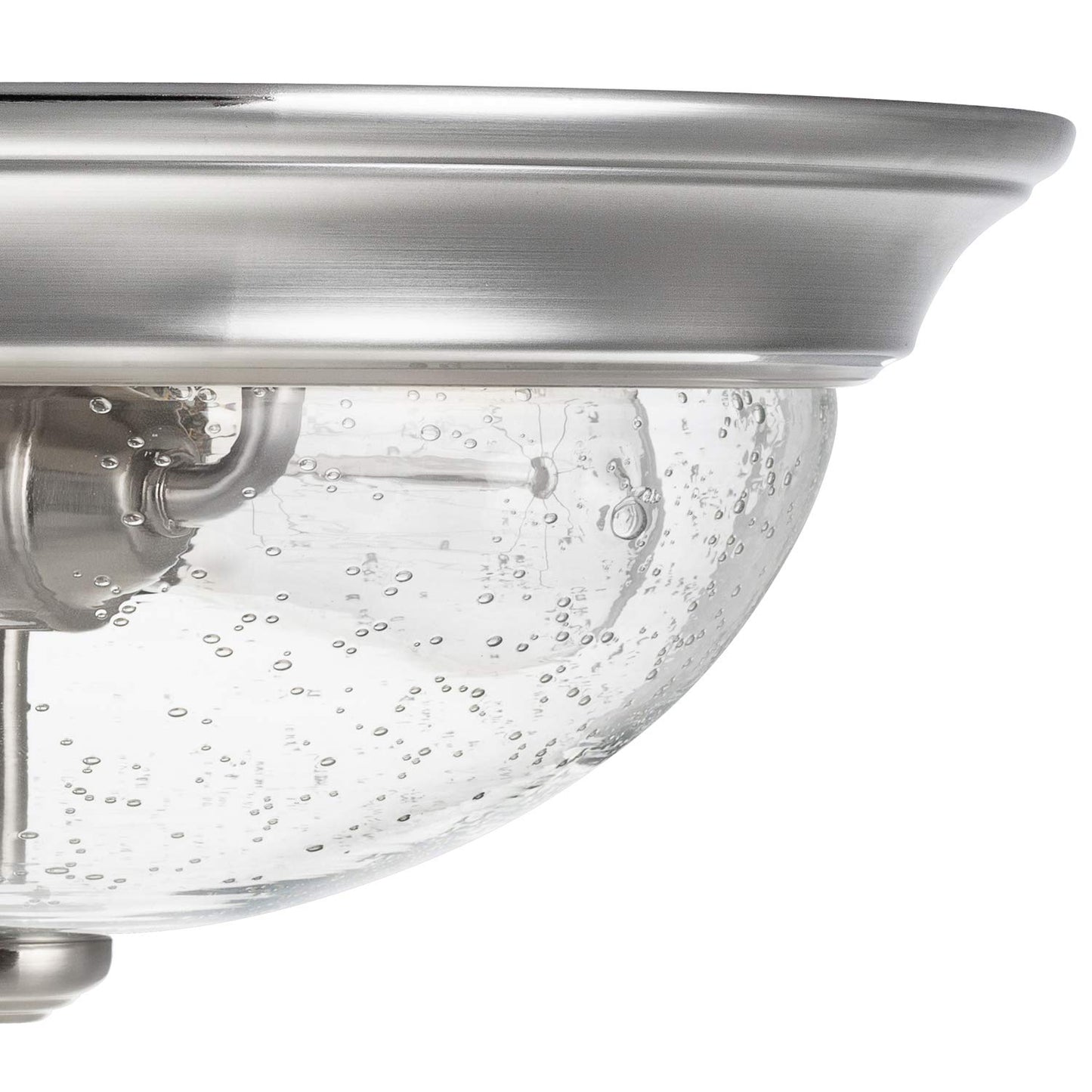 Prominence Home Madalyn 13" Brushed Nickel Flush Mount Seeded Glass Bowl Indoor Light - 51382-01