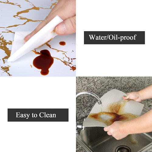 Homaxy Faux Leather Strip Woven Round Table Placemats, Set of 6 Heat Insulation Stain Resistant Non-Slip Table Mats for Kitchen Table, Washable Wipe Clean Fan Shape Wedge Place Mats, White Marble