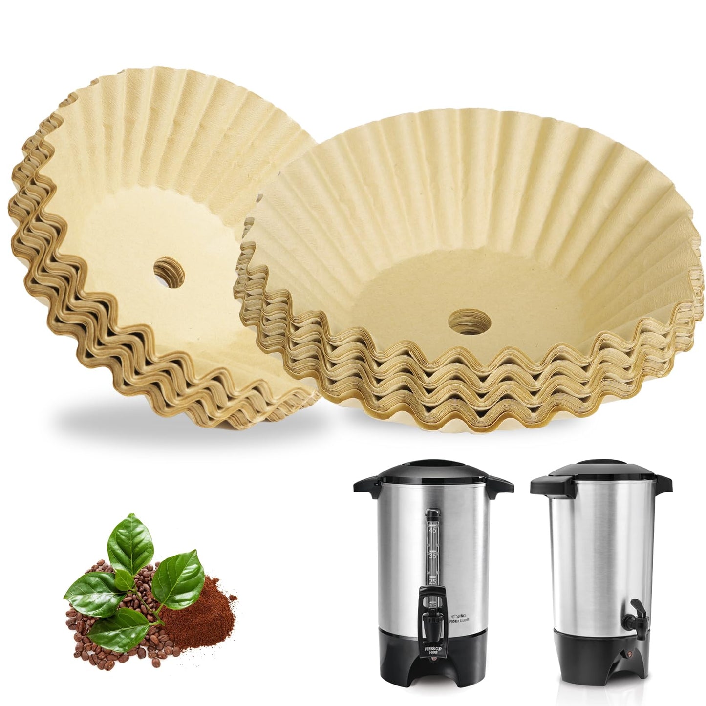 Paper Coffee Filters for Hamilton Beach 45 Cup Coffee Urn and Hot Beverage Dispenser, Unbleached Large Coffee Filters for Most 30-50 Cup Large Coffee Maker, 150 Pcs
