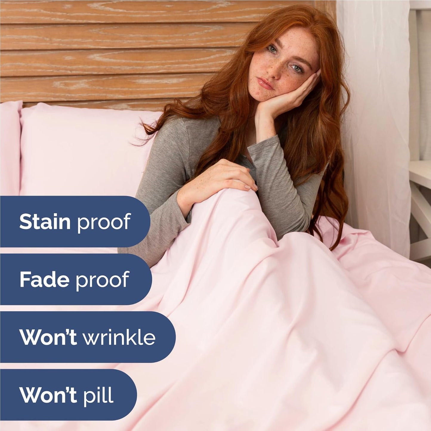 Skiennix Full Size 4-Piece Sheet Set - Comfy Cooling Bed Sheets | Luxury Lavender Pink Bedding, Deep Pockets