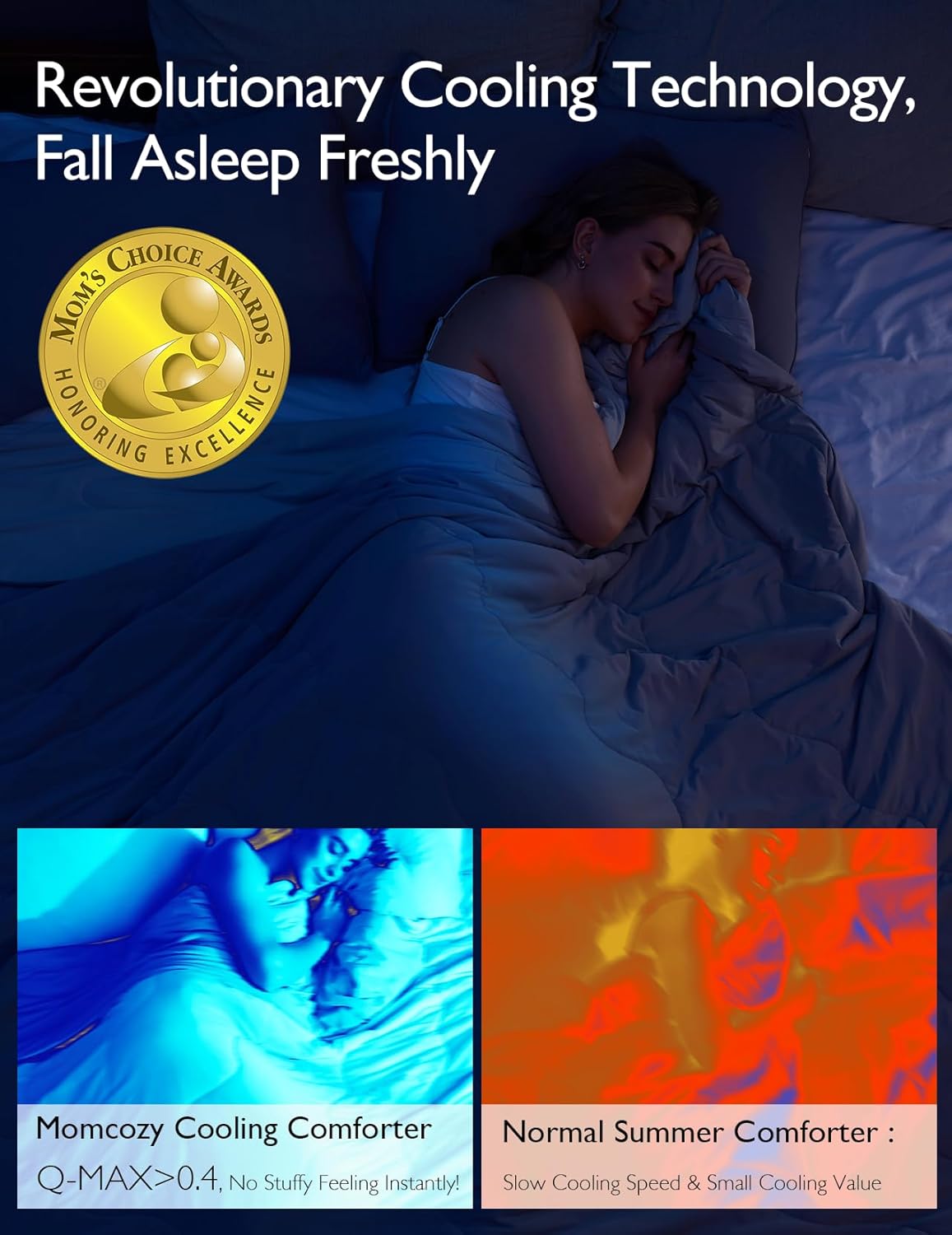 Momcozy Pregnancy Pillow - Cooling Comfort for Hot Sleepers | Soft and Supportive Design