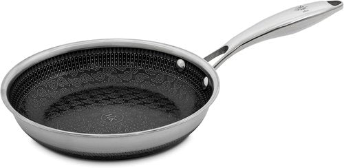 Hell's Kitchen Hybrid 8" Frying Pan - Tri-Clad Stainless Steel & Nonstick Ceramic, PFAS Free, Oven Safe