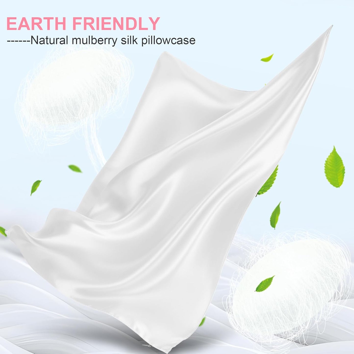 Skiennix Mulberry Silk Pillowcase - Soft & Breathable Standard Size with Hidden Zipper | Pure White for Hair & Skin