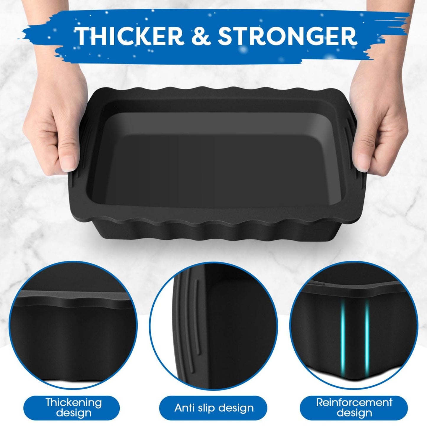 Haldane 5PC Extra Large Ice Block Mold 15LB Ice Cube Bricks Maker Molds for Cold Plunge/Coolers, Reusable Ice Bath Water Chiller, Thick Silicone Ice Bath Accessories Black