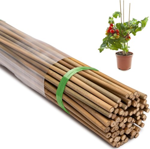 Bamboo Garden Stakes - 70 Pcs Natural 4 Feet Plant Support Sticks for Tomatoes, Beans & Climbing Plants