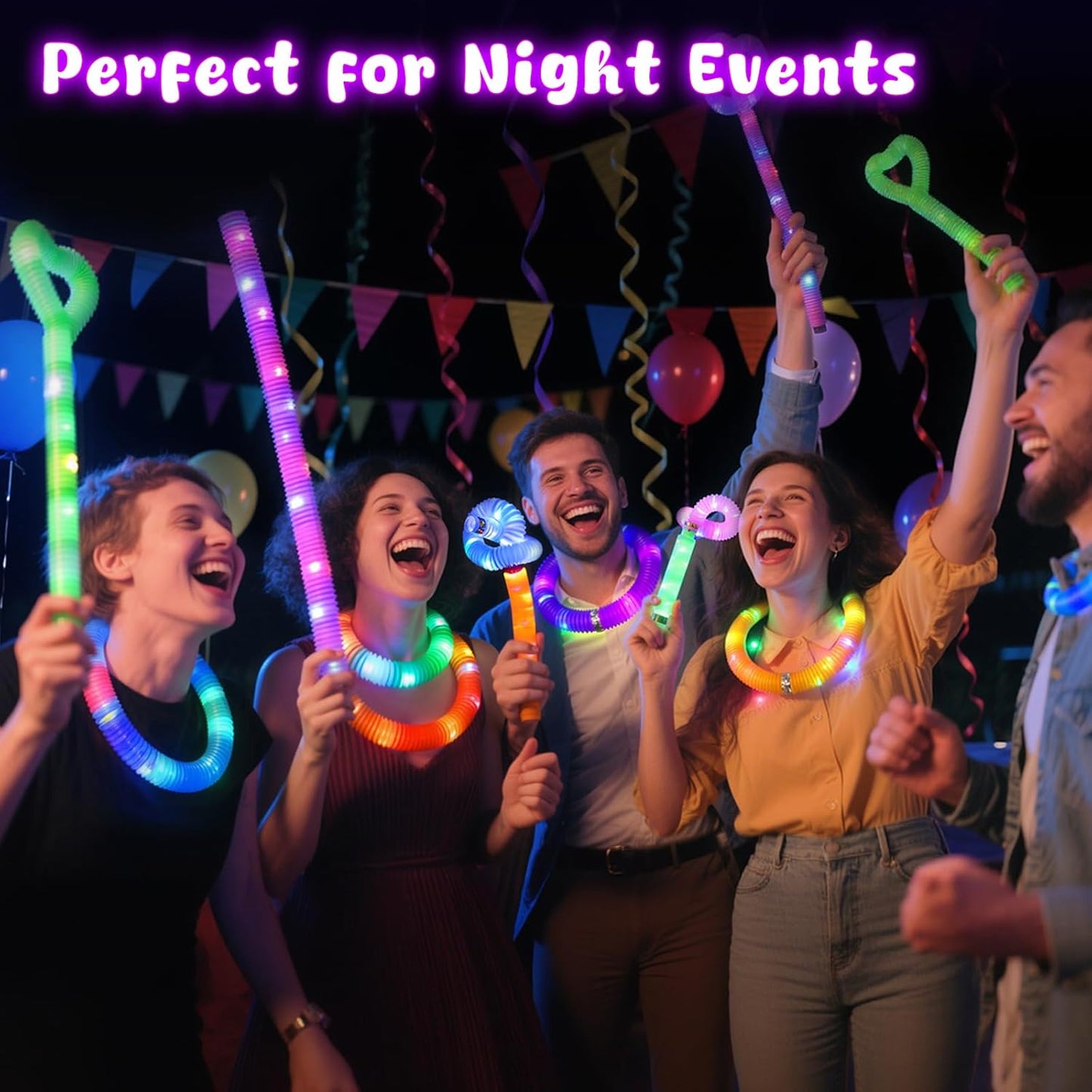 LovesTown 24PCS Glow Sticks - Light Up Party Favors for Kids | Neon Accessories for Birthdays