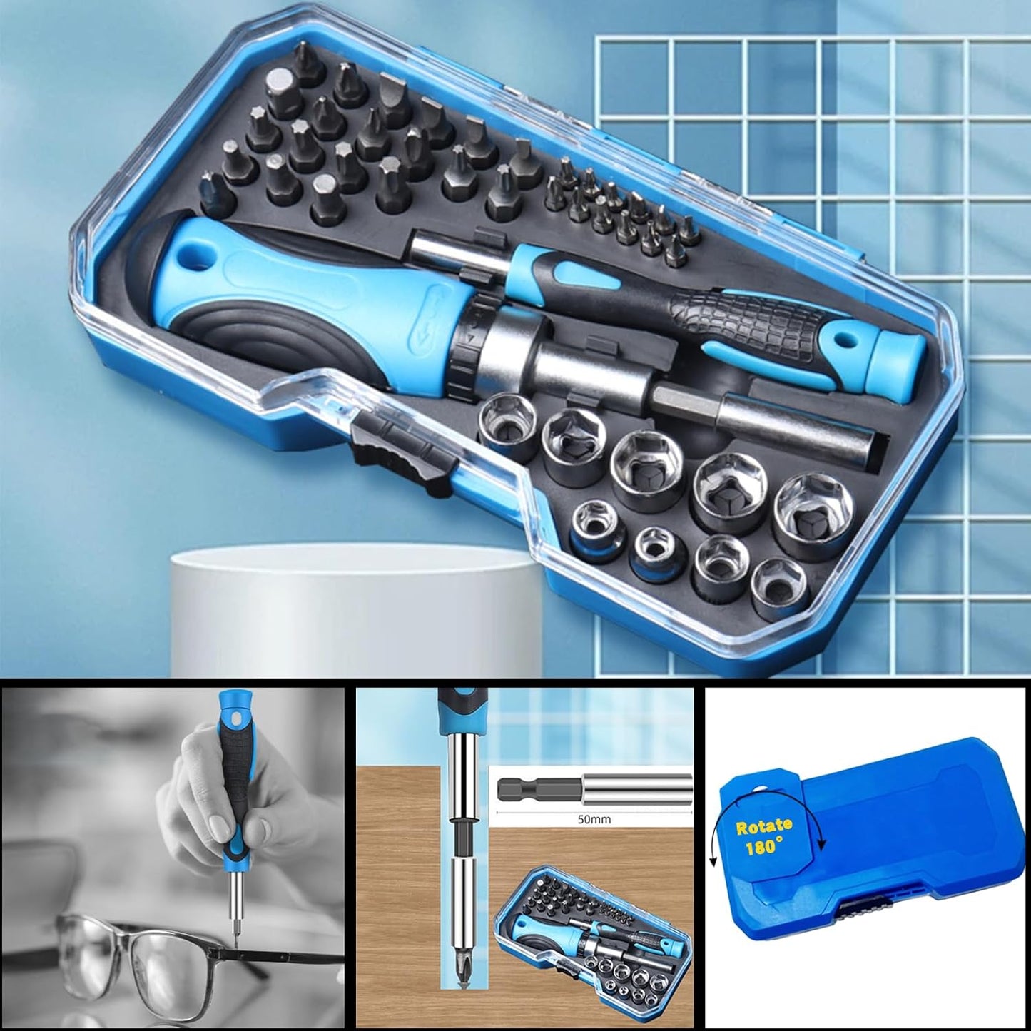 Tool Advent Calendar 2025 - 44-Piece Tool Set with Precision Bits & Screwdrivers | Ideal Home Tool Kit for Mechanics