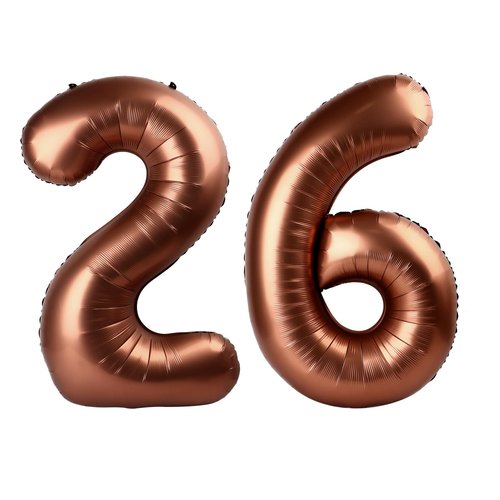 Dark Brown Number 26 Balloon 40 inch, Coffee Brown 26 Number Balloons, 26st Birthday Decorations, Chocolate 26 Year Old Women Men Party Supplies