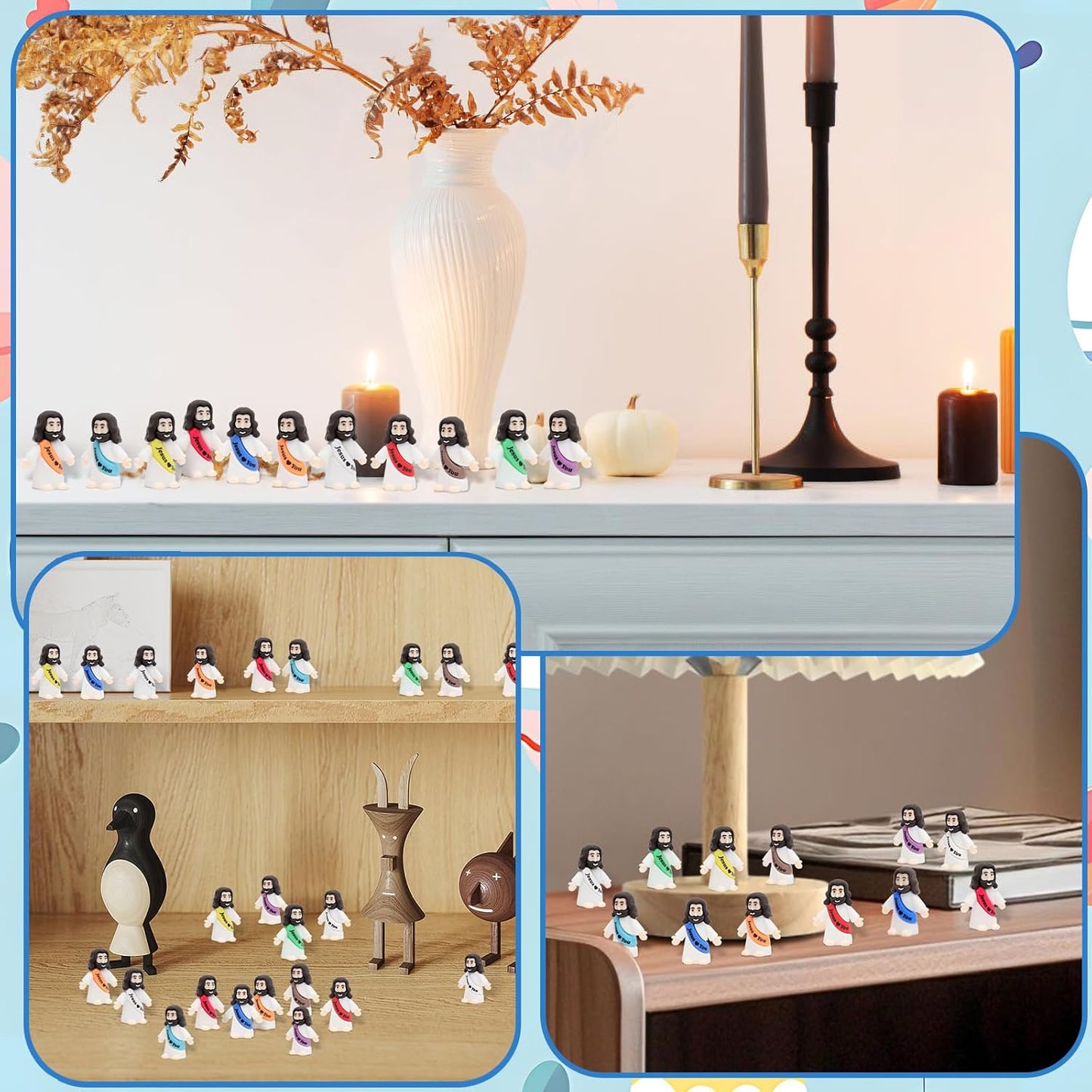 Owurha Mini Jesus Figurines - 300 Pcs Tiny Religious Figures for Sunday School & Baptism Gifts