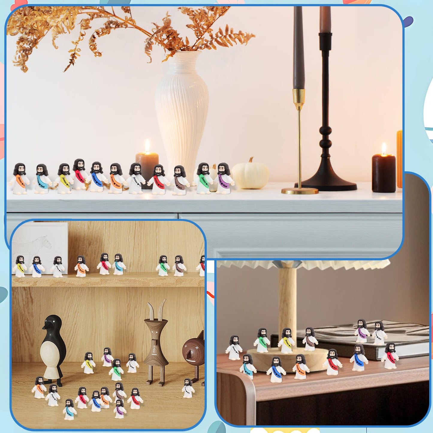 Owurha 100 Pcs Jesus Love You Mini Figures Baby Jesus Figurines in Bulk Tiny Miniature Religious Figures for Hide and Seek, Sunday School, Religious Party Favors, Baptism Gifts, Easter Egg Stuffers