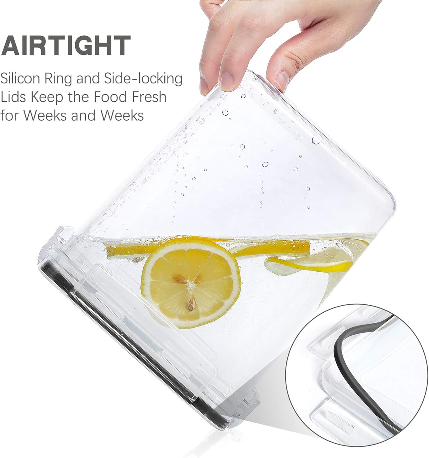 PantryStar Airtight Food Storage Containers - 5.2L (176Oz) BPA-Free Plastic Canisters | 3-Pack for Kitchen Organization