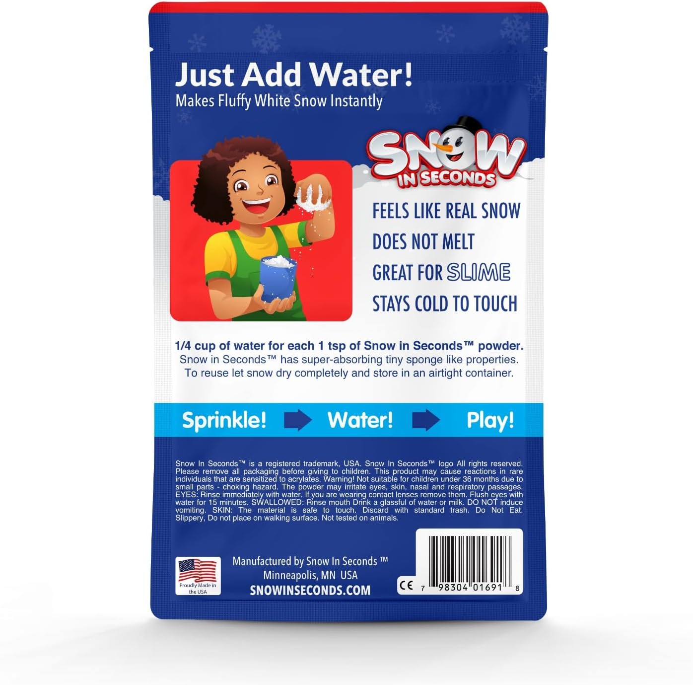 Small Instant Snow | Artificial Snow for Cloud Slime - As Seen on Shark Tank