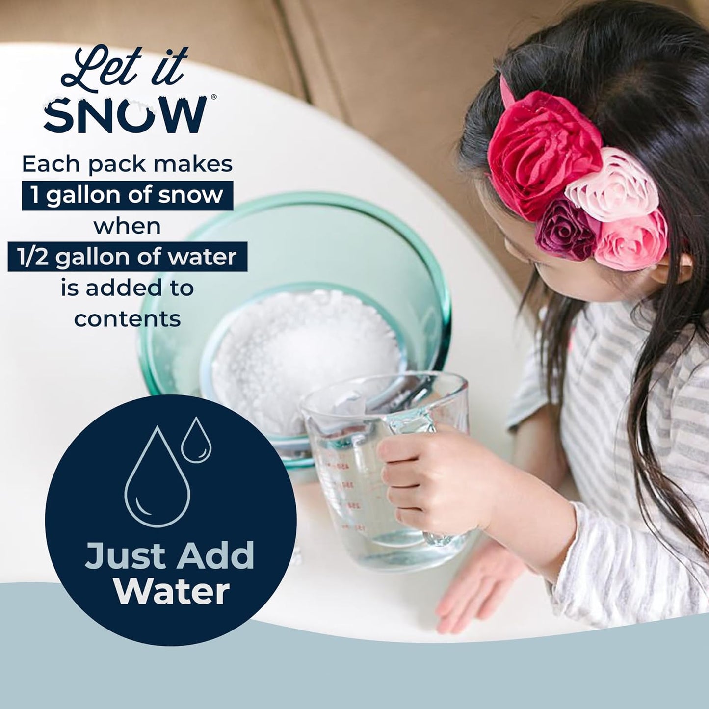 Let It Snow Instant Fake Snow Powder - Safe & Easy Artificial Snow for Holiday Decor | 1 Pack Makes 1 Gallon