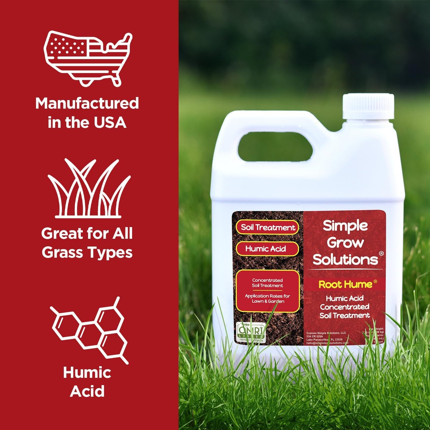 Root Hume by Simple Grow Solutions - Organic Soil Conditioner for Healthy Plants & Lawns | Concentrated Liquid Nutrient Enhancer
