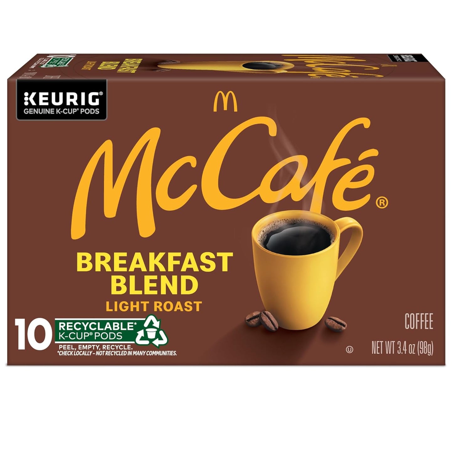 McCafe Breakfast Blend Coffee | Light Roast Single Serve K-Cup Pods | 60 Count (6 Packs of 10)