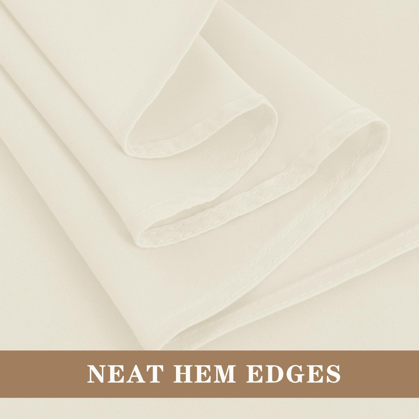 Fitable Elegant Rectangle Table Clothes, 6 Pack - 90 x 132 Inch, Ivory - Reusable and Washable Tablecloths, Polyester Fabric Table Covers for Wedding, Party, Banquet, Formal Events