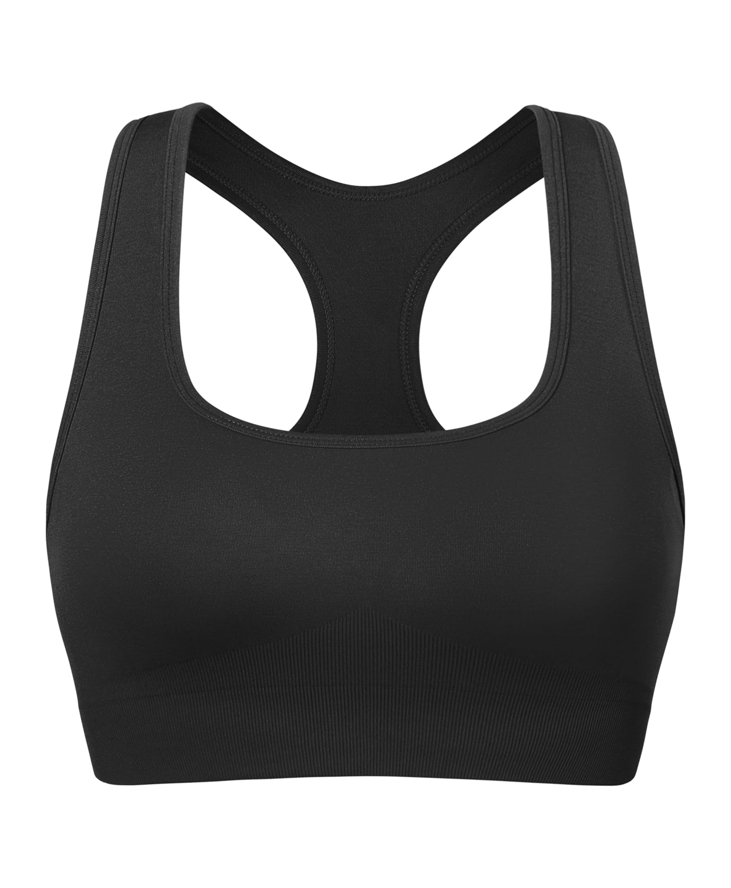 TomTiger Sports Bras for Women High Impact Racerback Removable Padded Seamless Yoga Workout Activewear Bra (Black,M)